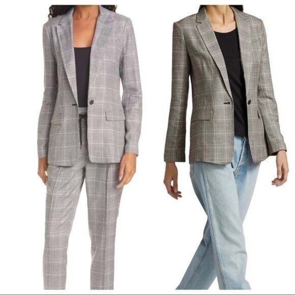 ATM Glen Plaid Single Button Structured Blazer 10 NWOT - Picture 9 of 12